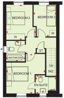 The Ellerton Barratt Orchard Green @ Kingsbrook first floor floorplan