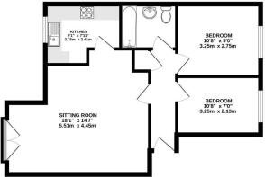 2 bed floorplan
