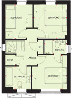 First floor plan of our 3 bed Collaton home