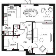 Radleigh ground floor plan at Pentref Llewelyn
