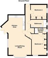 2D Floor Plan Apartment 2, 14 Albert Drive, Deganw