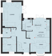 Ground floor plan of the conwy with no understairs cupboard
