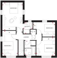 First floor plan of Brechin house type