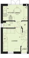 Ground floor plan of our 2 bed Kenley home