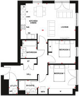 Floorplan of Skylark 2 bedroom apartment