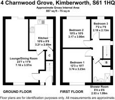 Floor Plan 4 Charnwood Grove, Kimberworth, S61 1HQ