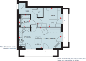Floor plan of the Chiseldon one bedroom apartment