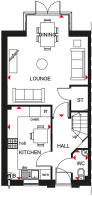 Woodcote Ground floor plan at Parish Brook