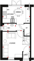 Kenley ground floor plan at Birds Marsh View