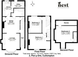 3, Pen-y-Dre, Cullompton - all floors