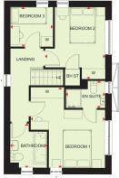 First floor plan of our 3 bed Ennerdale home