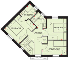 First floor plan of our 3 bed Lutterworth home