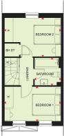 First floor plan of our two bed Denford home