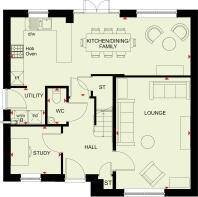 Ground floor plan of the radliegh at highgrove