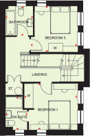 First floor plan of the Hesketh four bedroom home at Foundry Lea