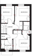 first floor plan of Thurso 3 bedroom terraced home