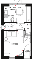 Delamare Park Barratt Homes floor plan Kenley ground floor 2 bedroom home