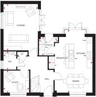 Ground floor plan of Brechin house type