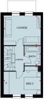 First floor plan of the Willesley 3 bedroom home