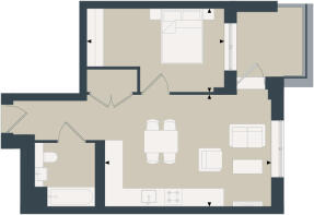 TYPE E - 1 BEDROOM UNIT 13