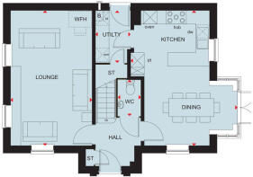 Ground floor floorplan of the Hollinwood at Porters Way, Driffield