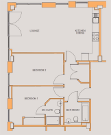 Salford Quay - Apart1009 2-bed (type K) - Floorpla