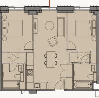 Vita Living Circle Square - Floorplan - 2-Bed (702
