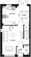 Floor plan. Maidstone. 3 bed home.