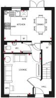Ellerton ground floor plan at Pentref Llewelyn