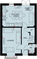 Ground floor plan of the Bayswater at Ladden Garden Village