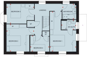 The first floor floor plan of The Cornell