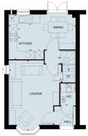 Ground floor plan of the Kennett 3 bedroom home at Treledan, Saltash