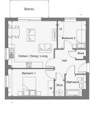 Dandara - Manor Park - Block A, Apartment 104 floorplan
