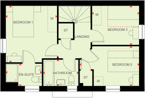 First floor of the 3 bedroom Martham