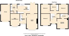 Floor plan- Trem Yr Afon, Rhydybont, Llanybydder .