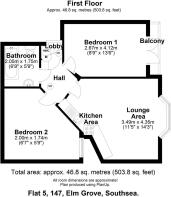 Floor plan Flat 5 147 Elm Grove