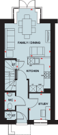 Ground floor plan of the Langstone four bedroom home