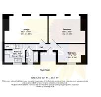 Floorplan - Top Floor Flat, 54 South Terrace, Litt