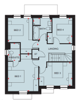 First floor plan of the Holden 4 bedroom home at Somer Meadows
