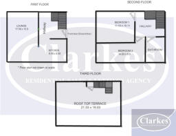 floor plan with clarkes logo
