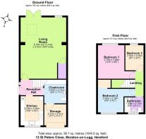 Floor Plan 13 St Peters Close, Moreton-on-Lugg HR4