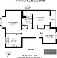 Floorplan of 12 (Flat 4) Powderhall Road