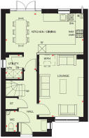 Ground floor plan of the Kingsley 4 bedroom home at Pen Bethan