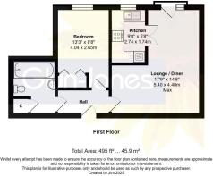 Floorplan - Flat 59 Milliers Court, Worthing Road,