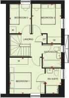 First floor plan of our 3 bed Moresby home
