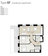 Boulevard - Floorplan - 2-bed (A1.03.04) with balc