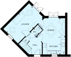 Ground floor floorplan of the Fairway at New Lubbesthorpe