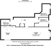 Floor plan Flat 1, Compass House. PO2 7ER.JPG