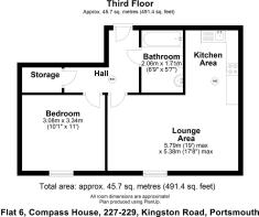 Floor plan Flat 6, Compass House. PO2 7ER.JPG