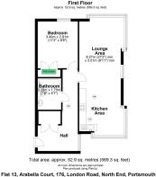 Floor plan Flat 13, Arabella Court. PO2 9DP.JPG